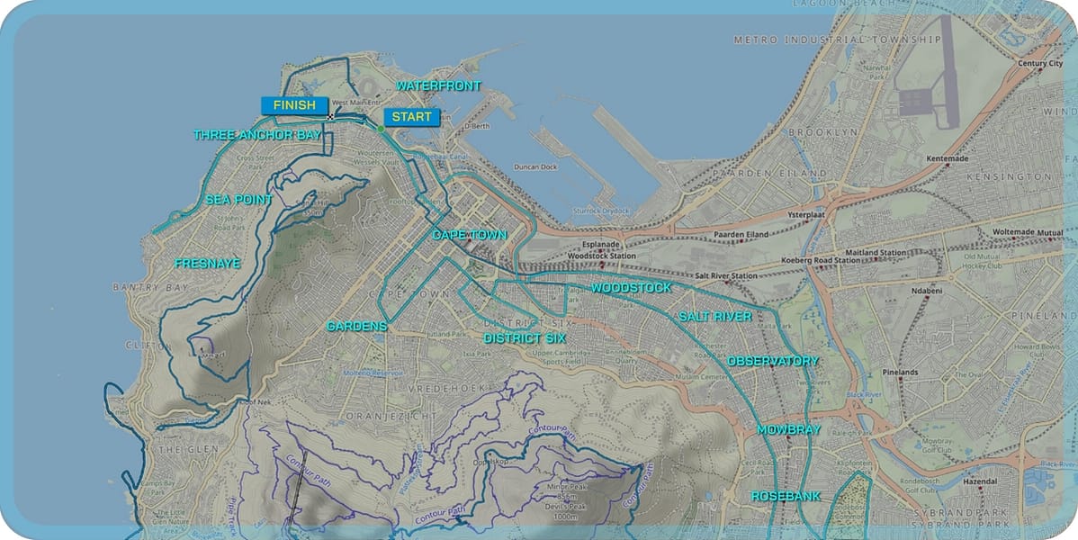 2022 Sanlam Cape Town Marathon Route